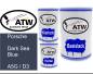 Preview: Porsche, Dark Sea Blue, A5G / D3: 500ml Lackdose + 500ml Klarlack + 250ml Härter - Set, von ATW Autoteile West.